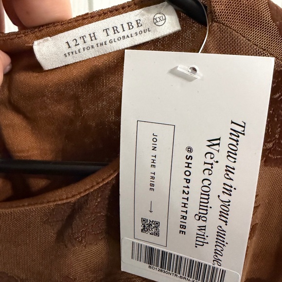 12th Tribe Chocolate Floral Dress NWT - Picture 6 of 7